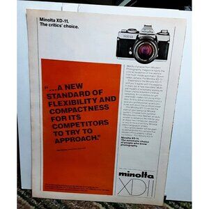 1979 Minolta XDII Camera Critics Choice Original Print Ad vintage